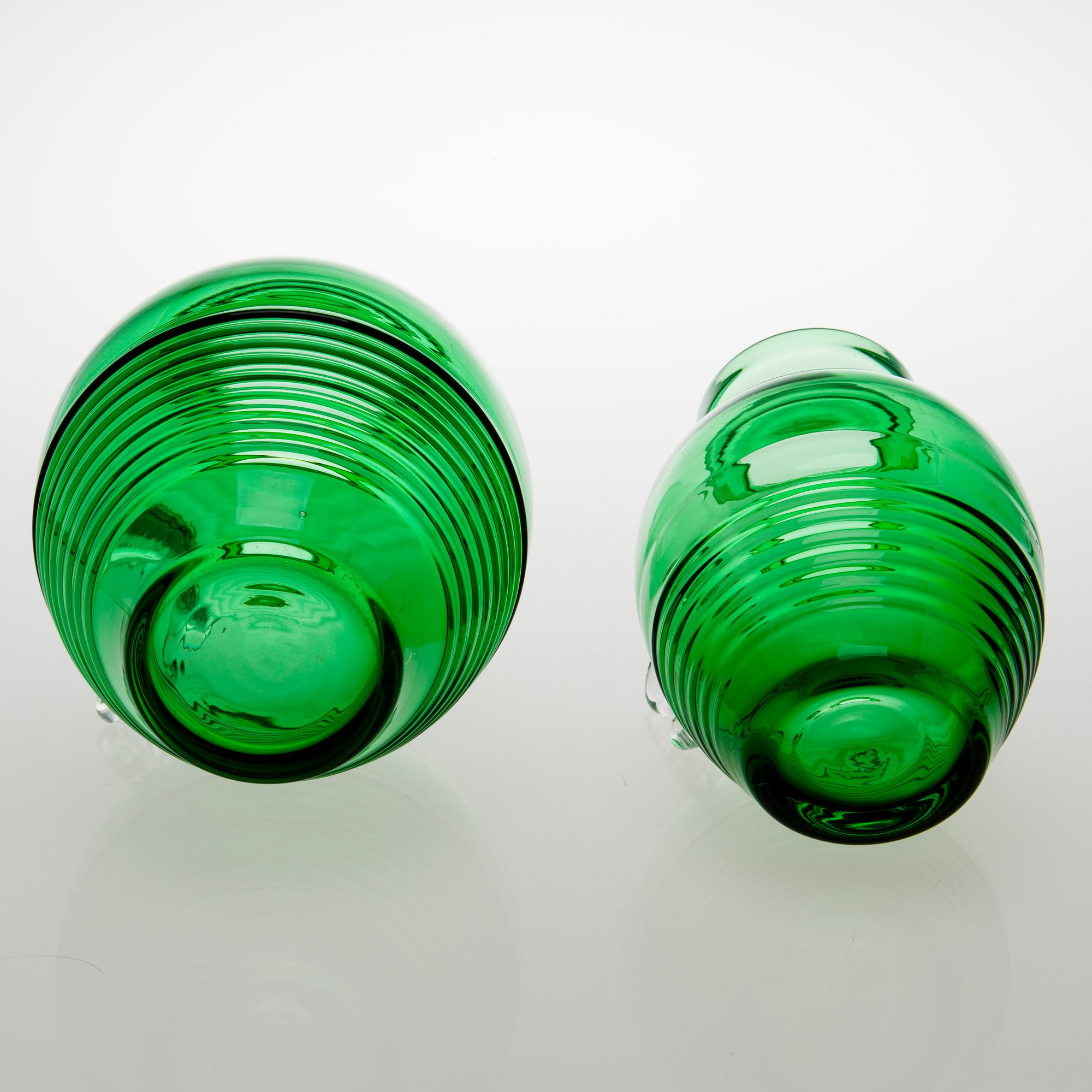 TAMARA ALADIN, A set of four 'Kleopatra' glass vases, Riihimäen Lasi, 1970-73. The series designed in 1969.