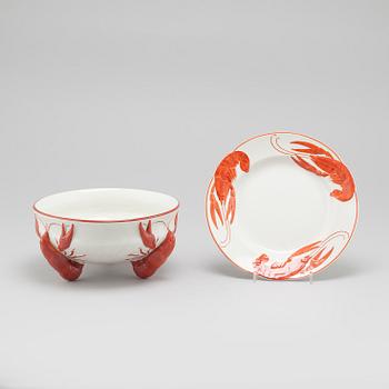 13 pieces of earthenware tableware from Rörstrand, first half of the 20th century.