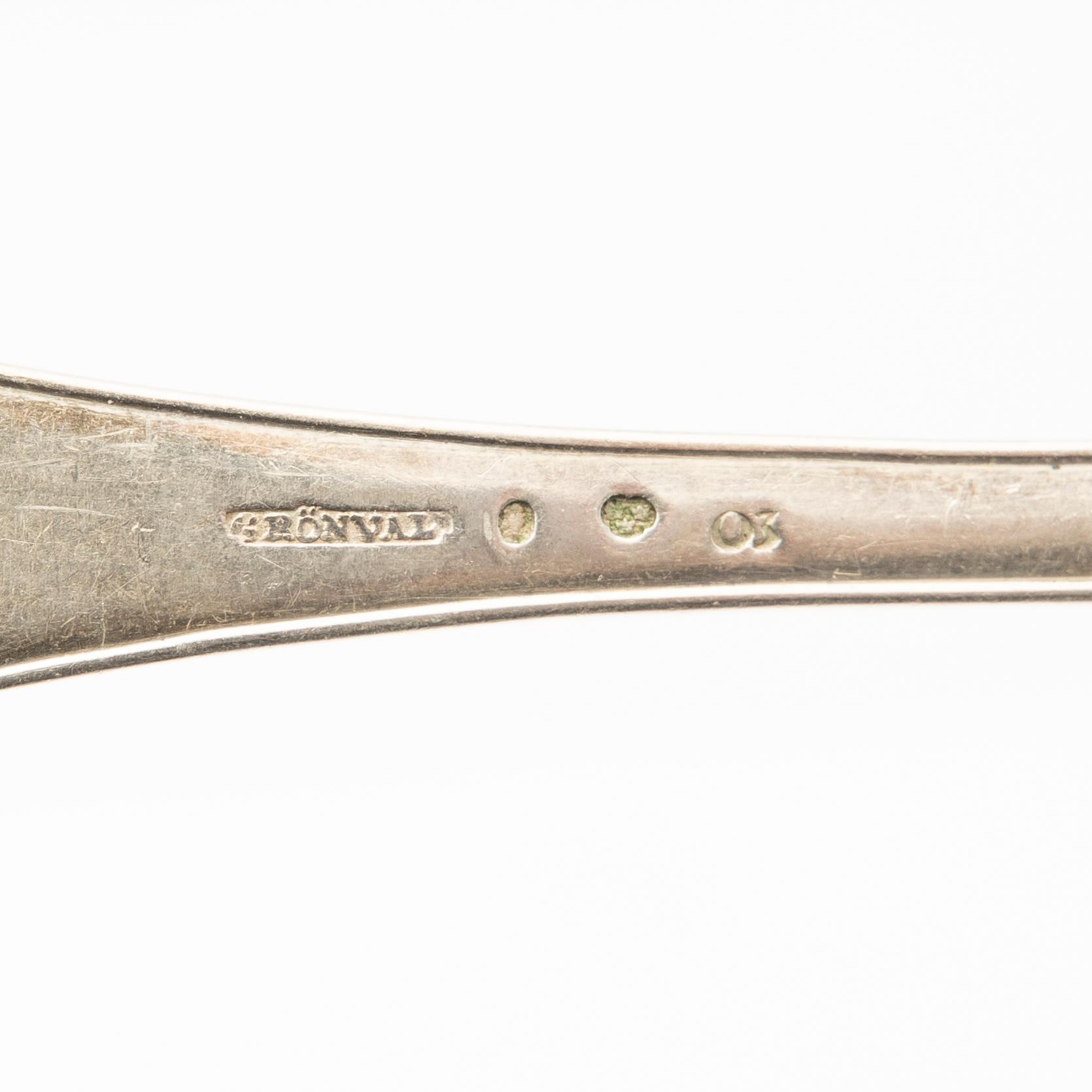 Forks and spoons, 9+7 pcs, Stockholm, 18th-19th century.