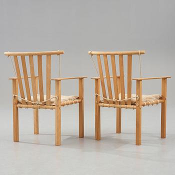 Åke Axelsson, a pair of beech chairs, "Ararat", executed by Åke Axelsson in 1976.