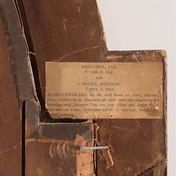 Daniel Seghers & Hendrick van Balen dä Tillskriven, Blomsterkrans med landskap med Johannes Döparen.