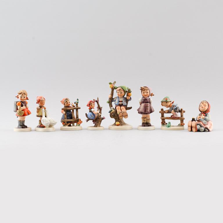 FIGURER, 8 st, porslin, MJ Hummel, Goebel, 1960-/70-tal.