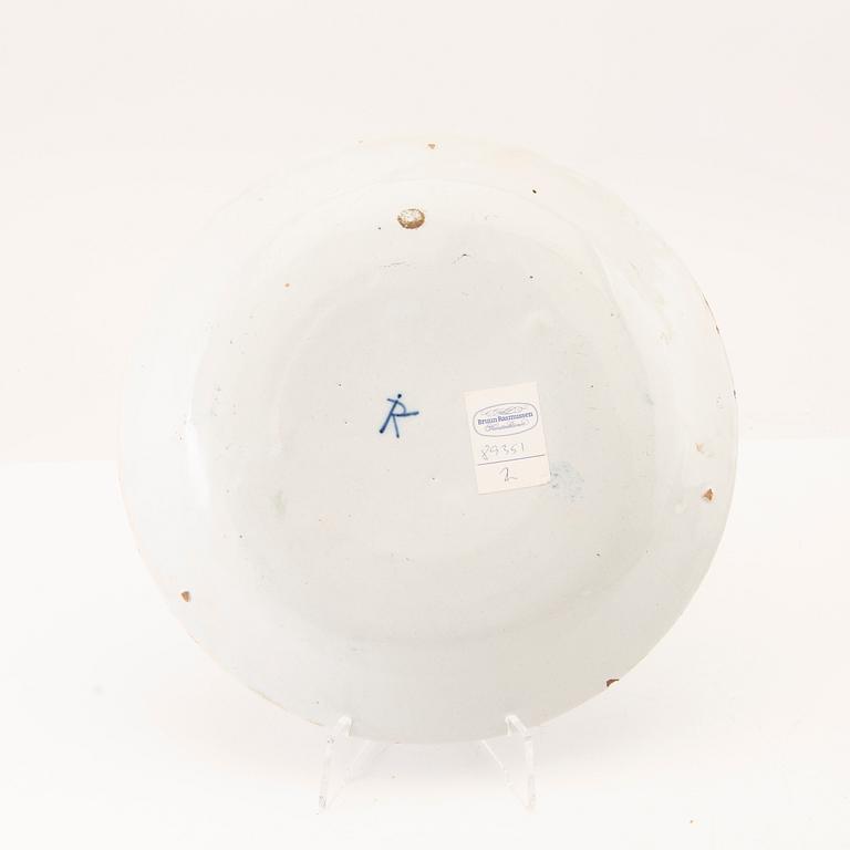 Plates 6 pcs Holland/France mid-18th century faience.