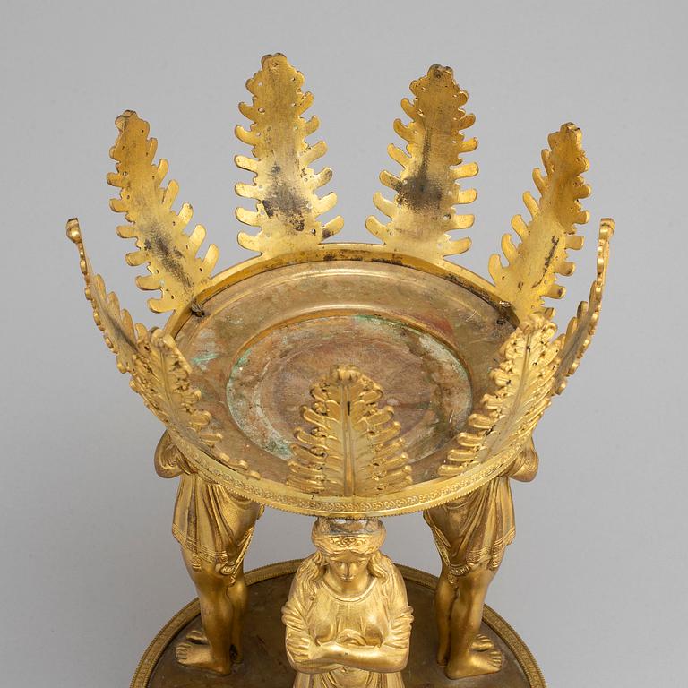 An Empire-style bronze centre piece, ca 1900.