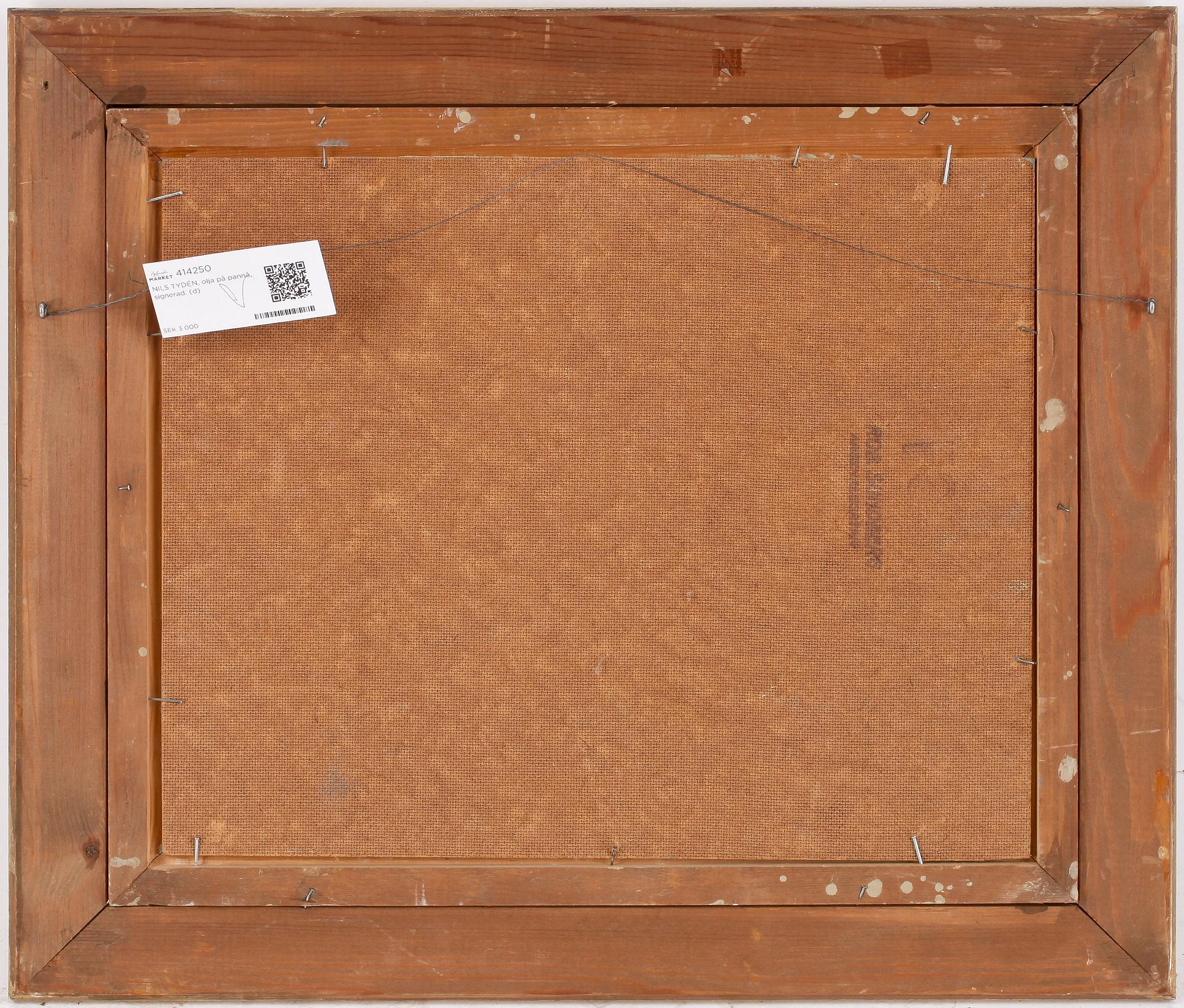 NILS TYDÉN, olja på pannå, signerad och daterad -46.