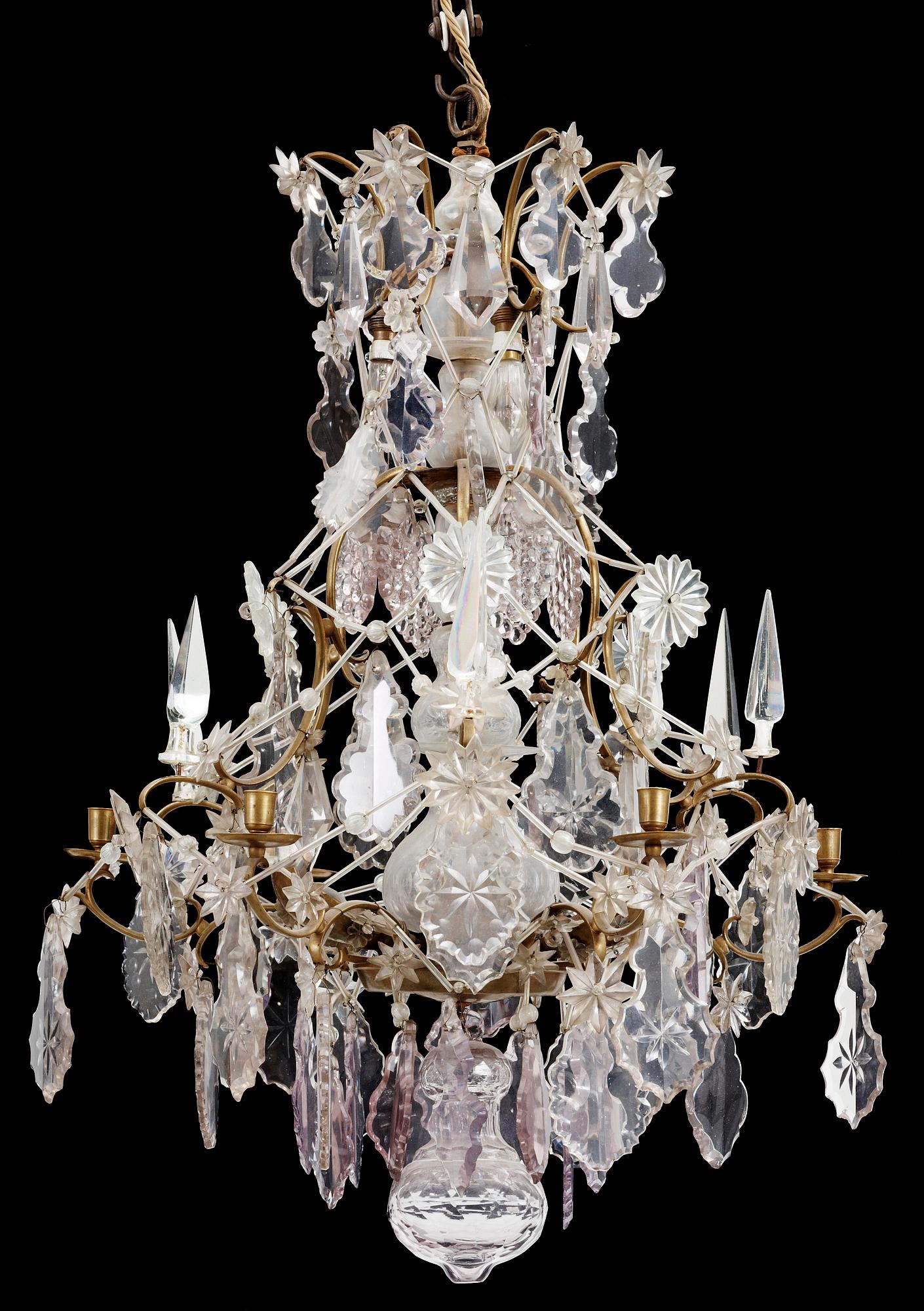 LJUSKRONA, barockstil, 1800/1900-tal. H 90.