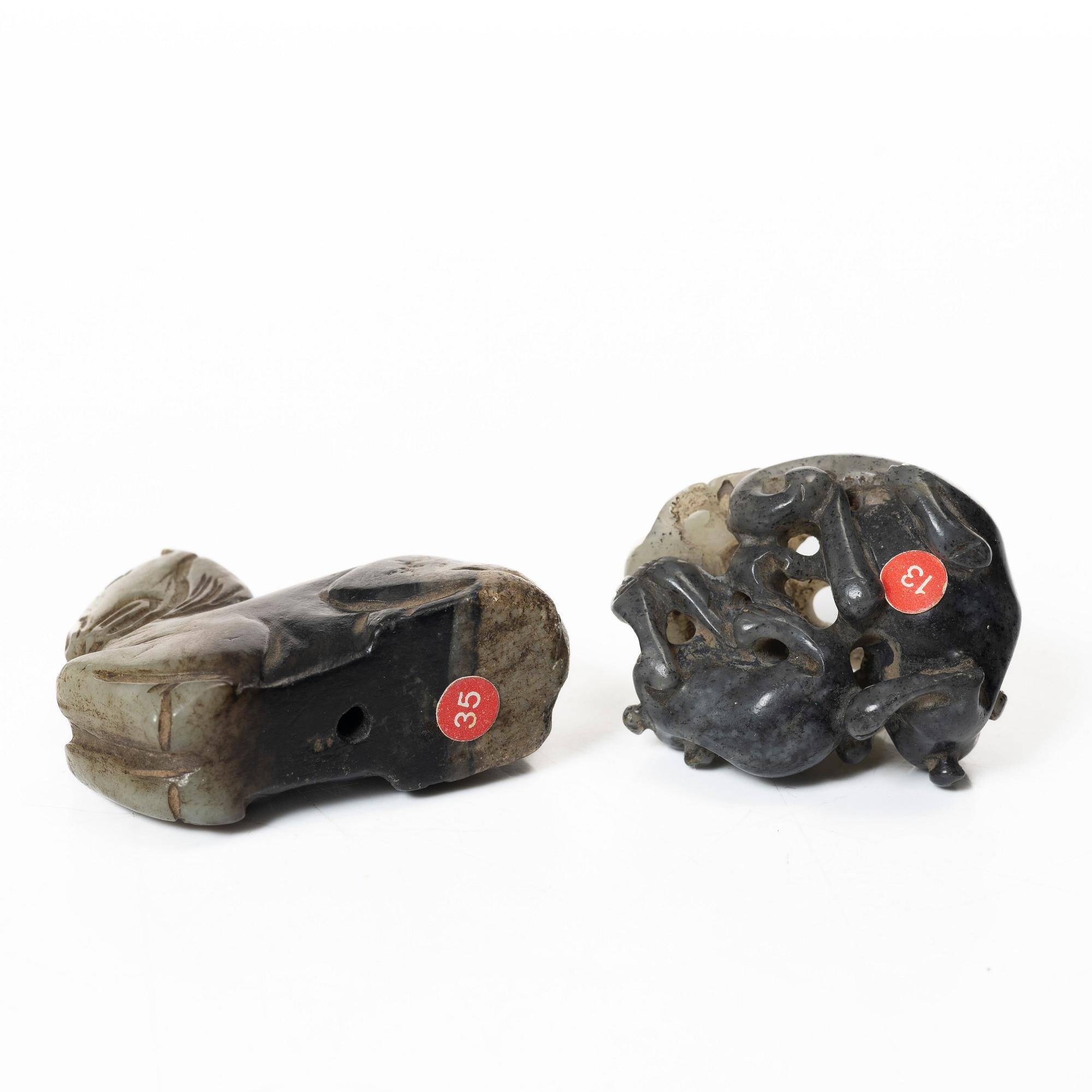 Figuriner, fem stycken, sten. Kina, 1900-tal.