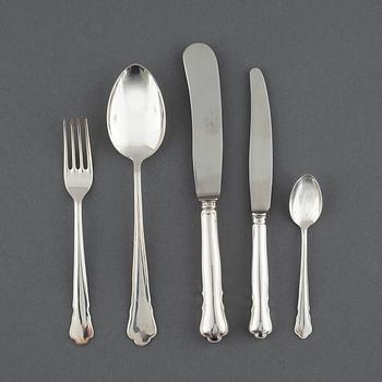 52 pieces of silver tableware from GAB in Eskilstuna, model "Chippendale", late 20th century.