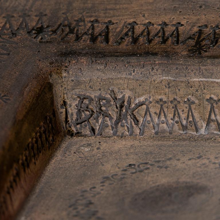 Rut Bryk, a stoneware relief signed BRYK.