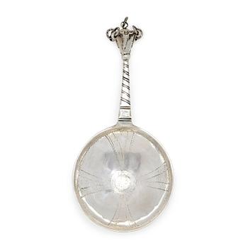 235. A Swedish 18th century silver spoon, mark of Benedict Stechau, Karlskrona 1733.