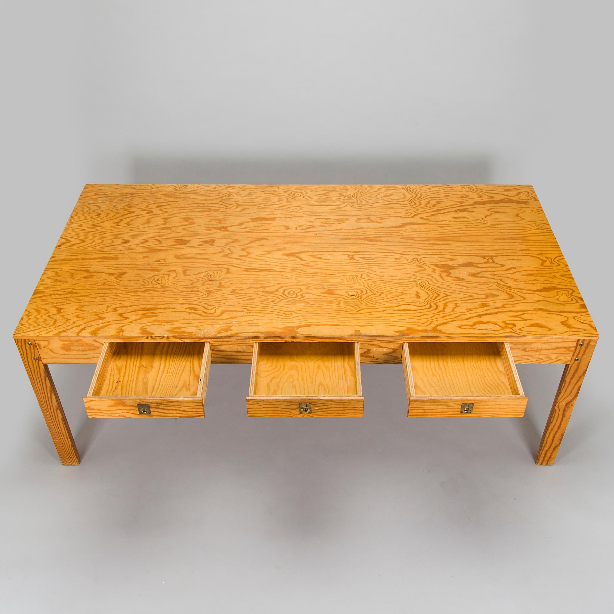 Writing desk, unique, carpentry work, Denmark  1970s.