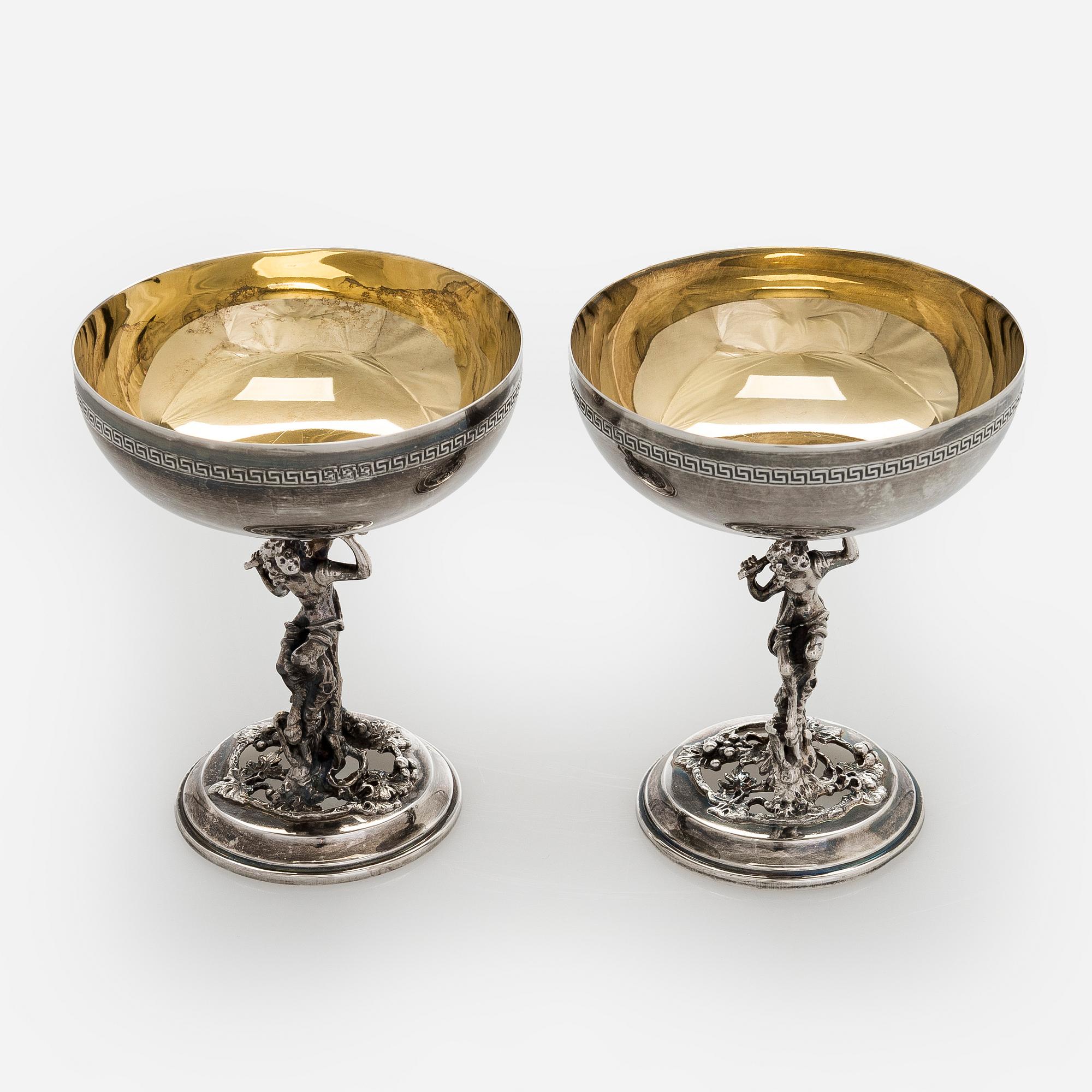 A set of ten sterling silver dessert bowls, Spain, mid-20th century.