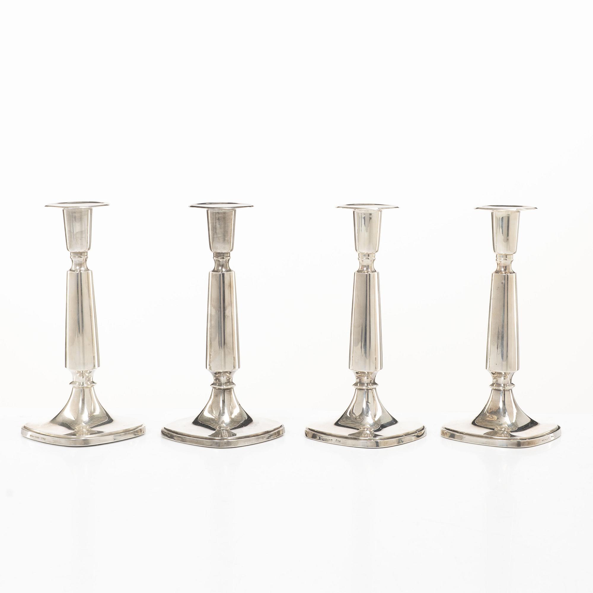 Tore Eldh, Four silver candlesticks, Carlson K & E, Gothenburg, 1968.