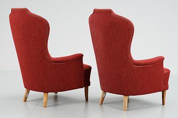 FÅTÖLJER, ett par, "Farmor", Carl Malmsten.