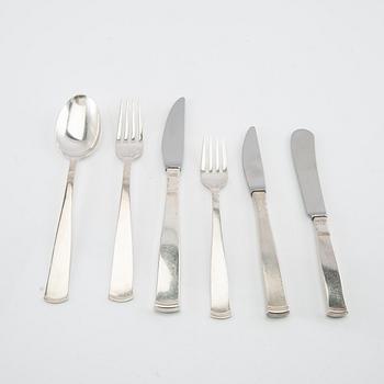 Jacob Ängman, cutlery 33 dlr silver "Rosenholm" GAB Stockholm 1950s/60s.