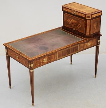 A Gustavian late 18th century writing table, by F Iwersson.