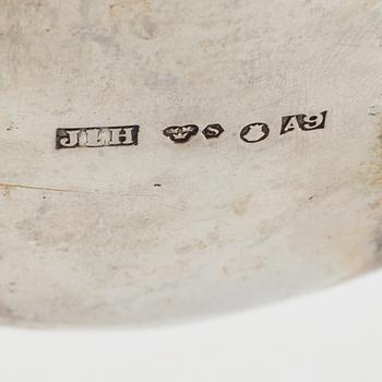 A three piece silver coffee set by Hultman A/B J L, Stockholm.