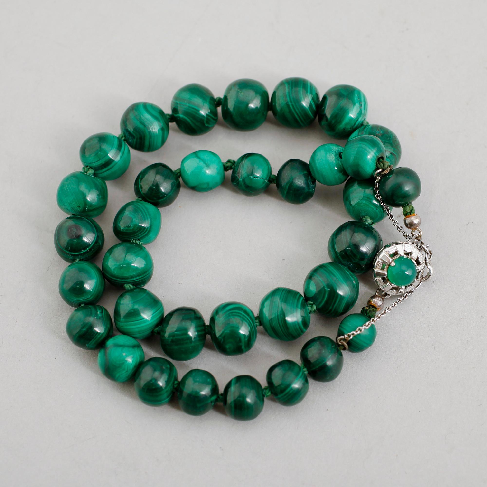 HALSBAND, malakit, 1900-/2000-tal.