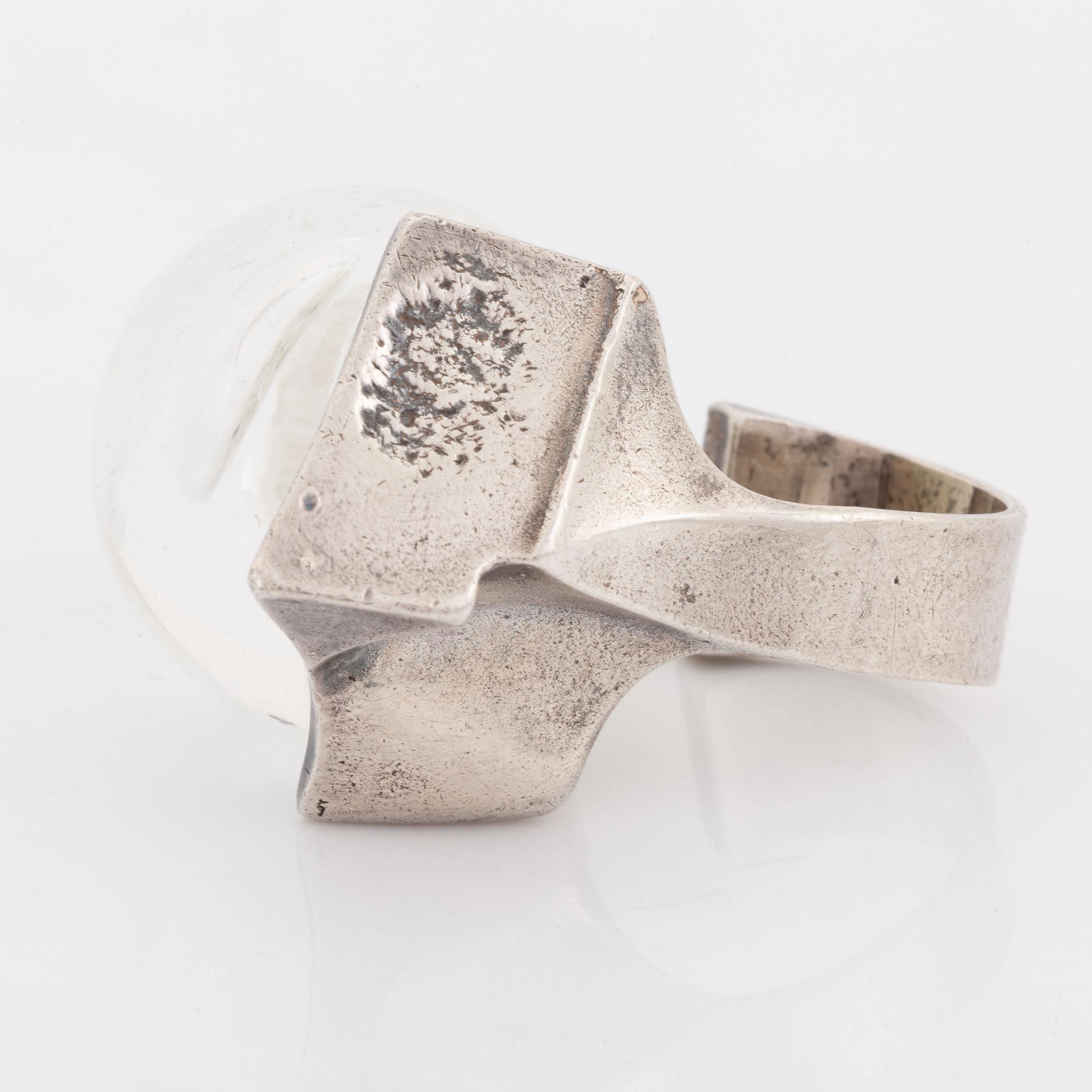 A Björn Weckström silver and acryl ring.