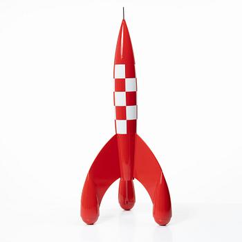 Raket, Tintin, lackerad resin, märkt undertill, Hergé / Moulinsart.