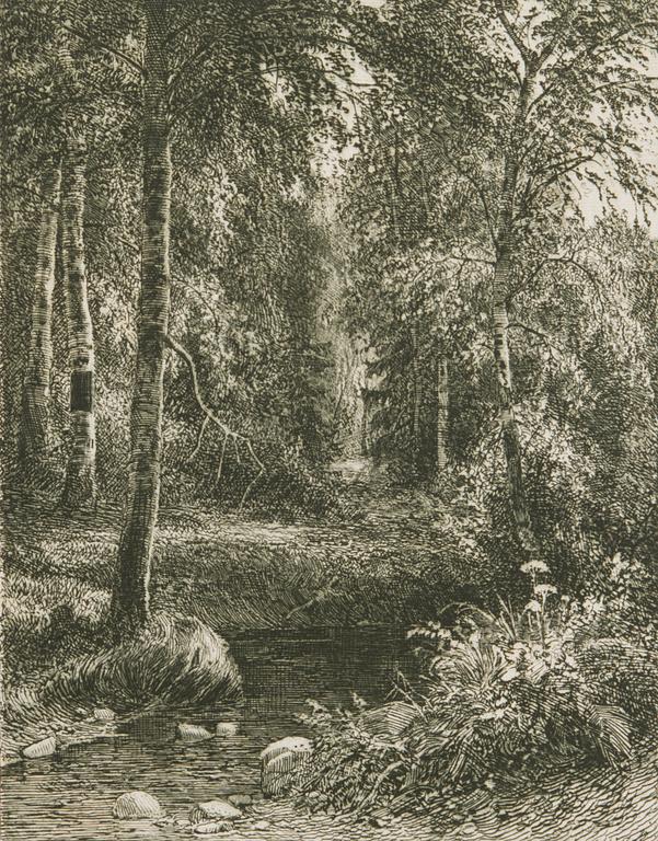 IVAN IVANOVITCH SHISHKIN, etsning, signerad och daterad 1873 i plåten.