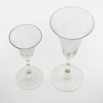 Simon Gate, a set of 36 'Stork' glasses, Orreford Sandvik, Sweden, first half of the 20th century.