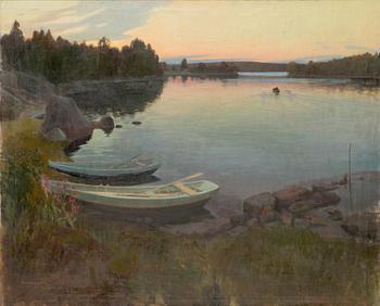 Väinö Hämäläinen, Lake view at twilight.