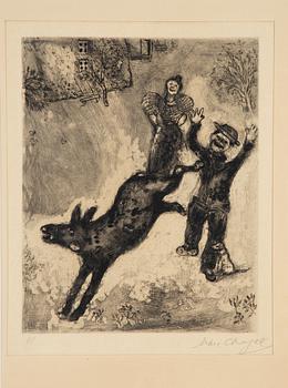 Marc Chagall, "L"Ane et le chien", ur Les fables de la Fontaine.