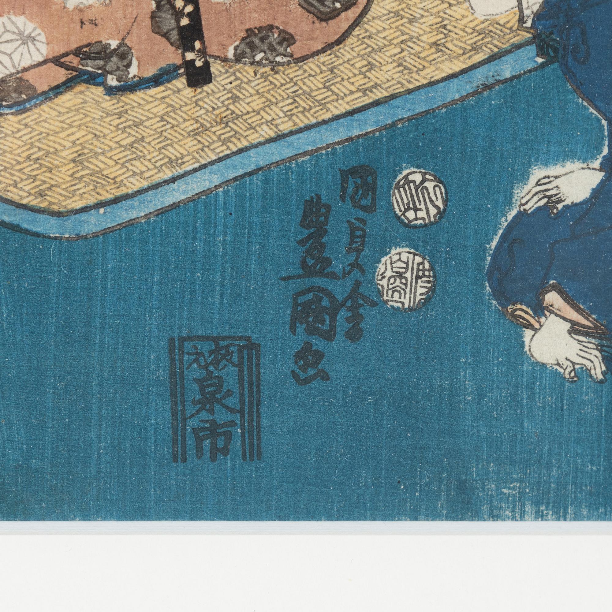 Utagawa Kunisada, färgträsnitt,  Japan, ca. 1851.