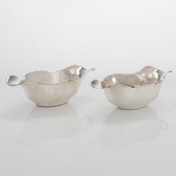 A pair of Boin-Taburet silver sauceboats, Paris 1870s-90s.