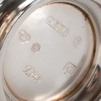 SOCKERSKÅL OCH GRÄDDSNIPA, silver. Tore Eldh, Göteborg 1949. Ca 260g.