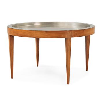 437. A Josef Frank walnut table with pewter top, Svenskt Tenn, Stockholm 1960's.