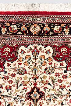 A carpet, Silk Qum, ca 116 x 75 cm.