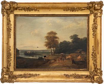 Unknown artist, 19th century, Landscape with figures.