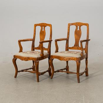 Armchairs a pair 20th century.