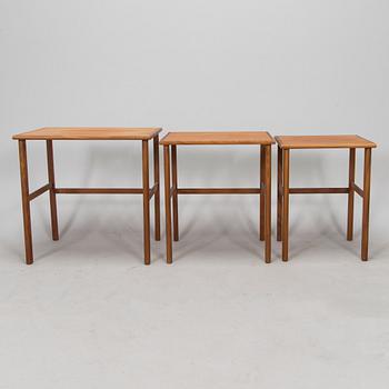 Olof Ottelin,  A 1960s 'Triplex' nesting table for Oy Stockmann Ab, Keravan Puusepäntehdas, Finland.