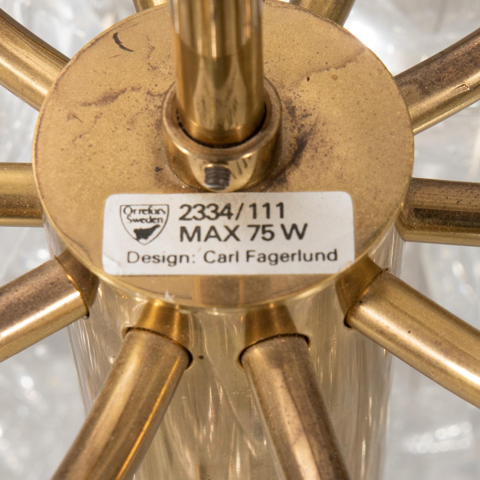 Carl Fagerlund, ceiling lamp, Orrefors.