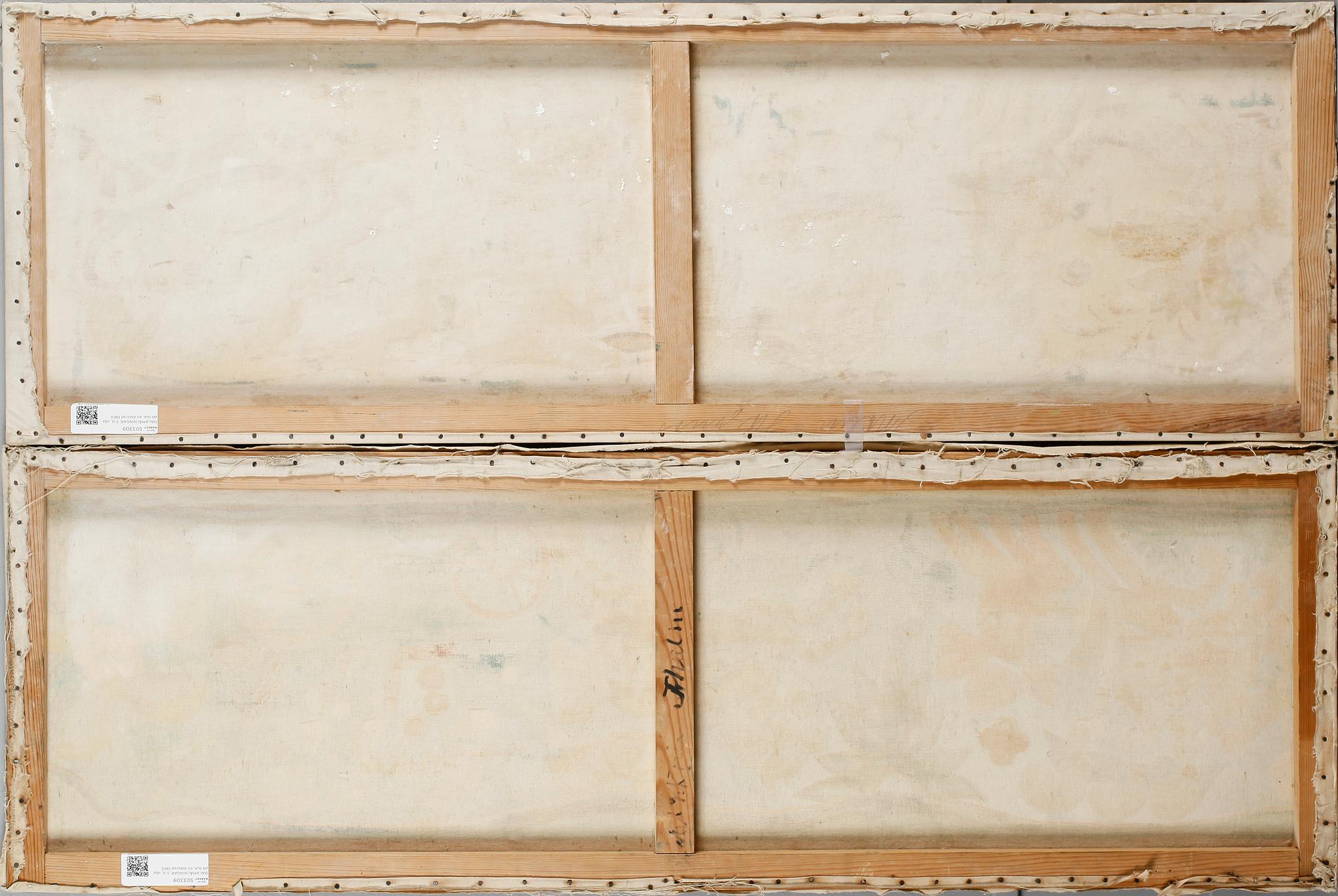 DALAMÅLNINGAR, 5 st, olja på duk, en daterad 1903.