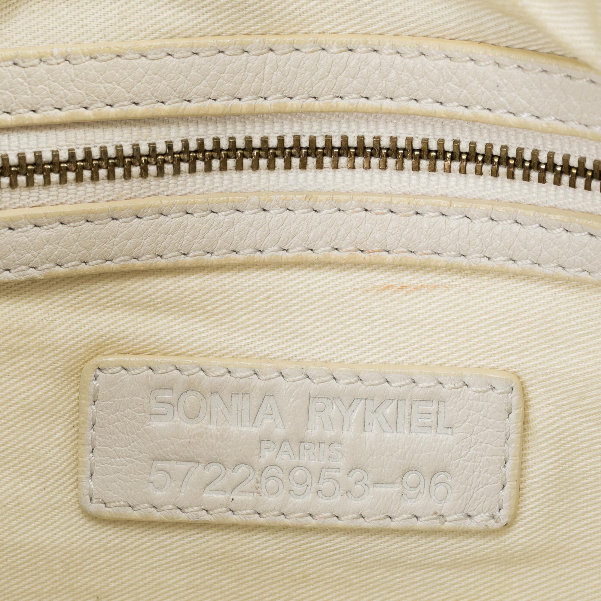SONIA RYKIEL シルバーホワイト　ハンドバッグ　エナメル SONIA RYKIEL, a white leather bag. - Bukowskis