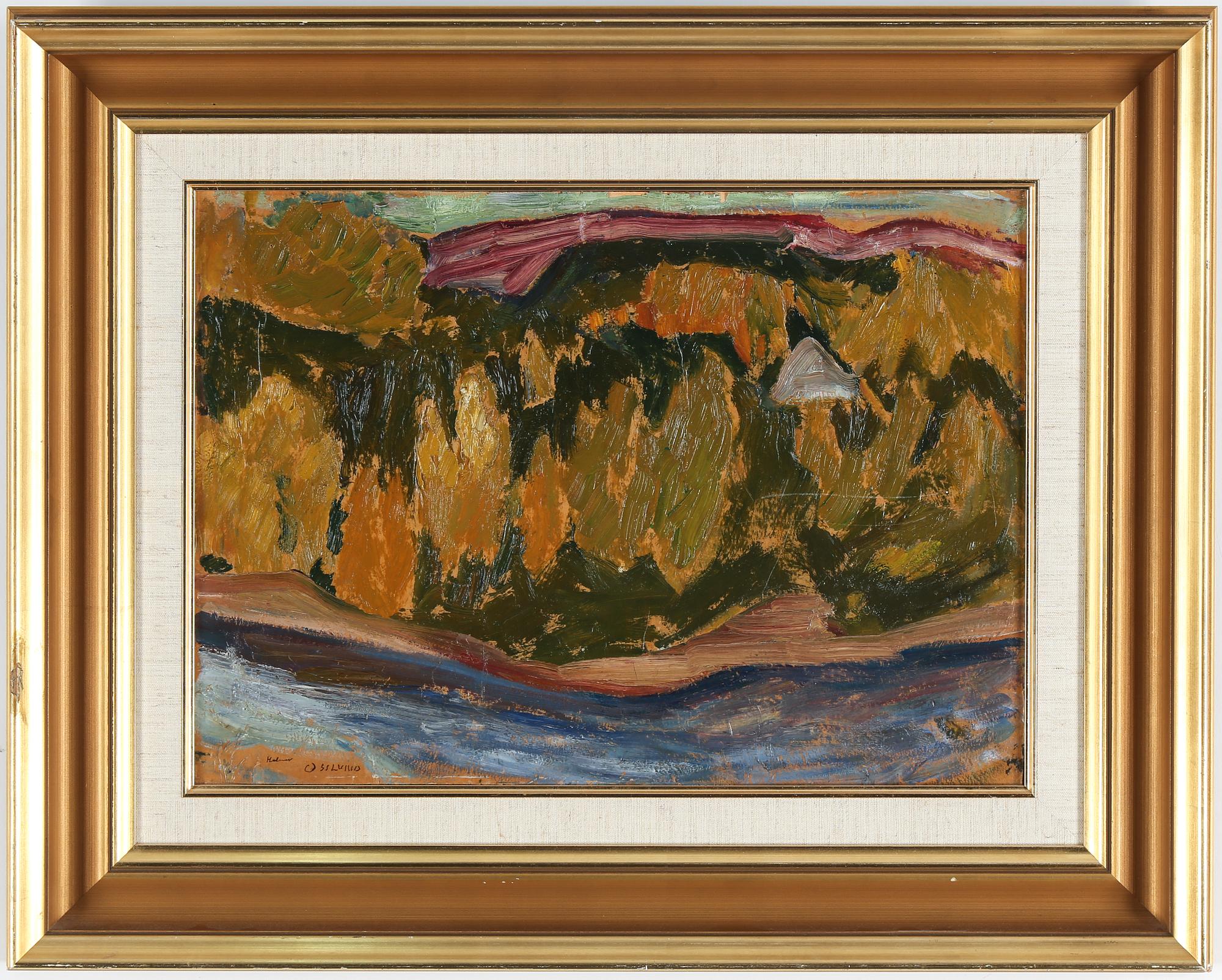 HELMER OSSLUND, olja på smörpapper uppklistrat på masonit, signerad Helmer Osslund.