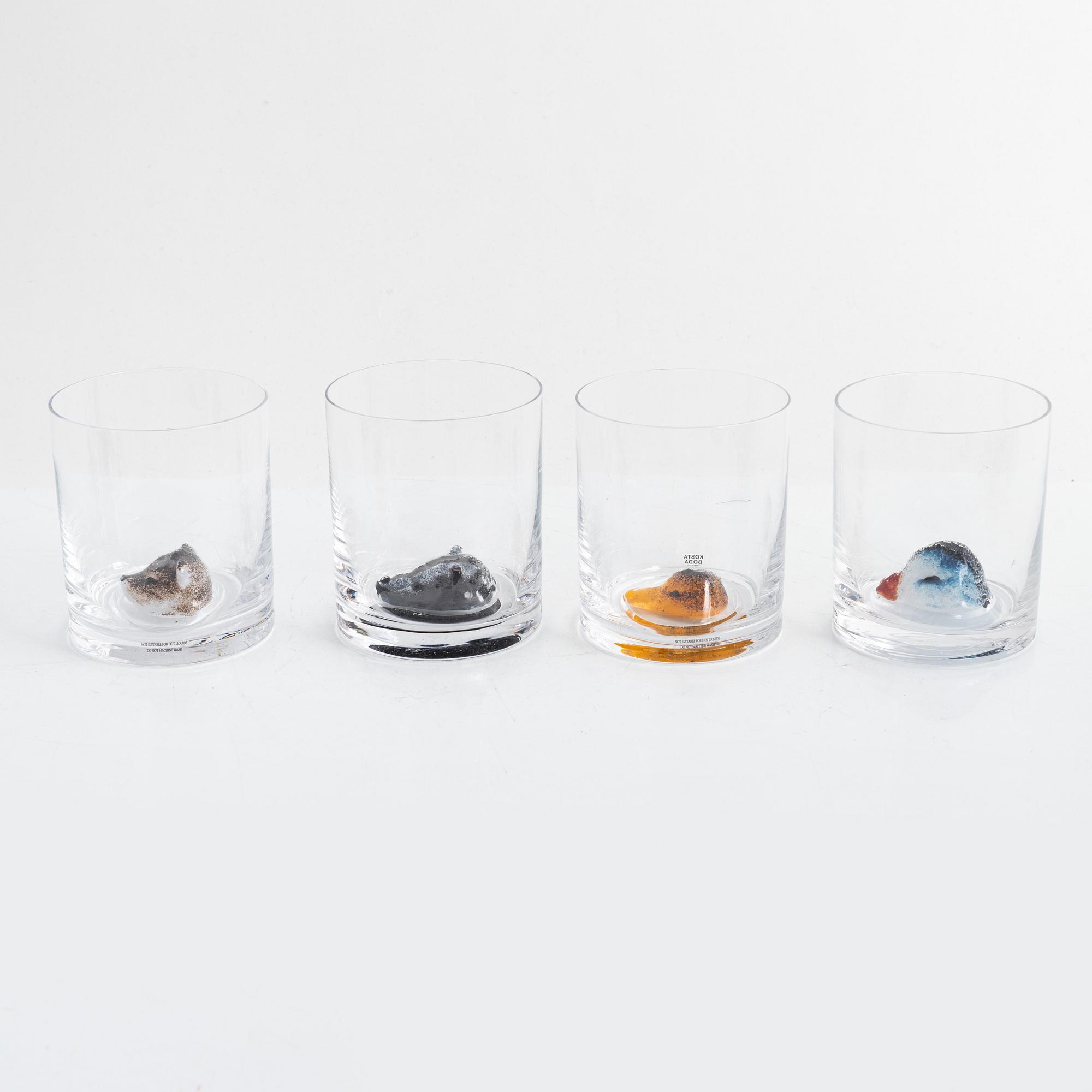 Ernst Billgren, glas, 8 st, New Friends, Kosta Boda.