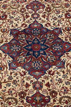 MATTO, semi-antique silk Kashan, ca 200 x 129 cm.