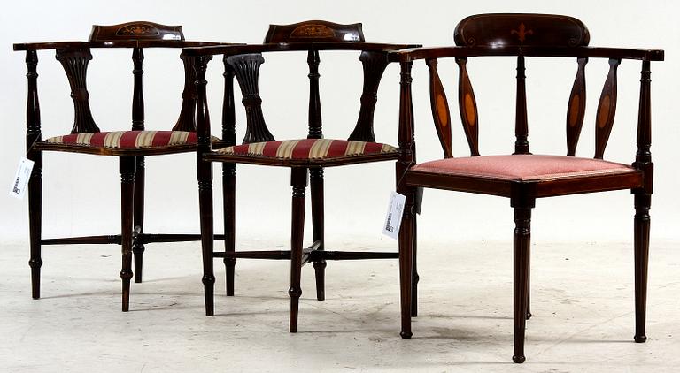 PUDERSTOLAR, 2+1, England, 1800/1900-tal.