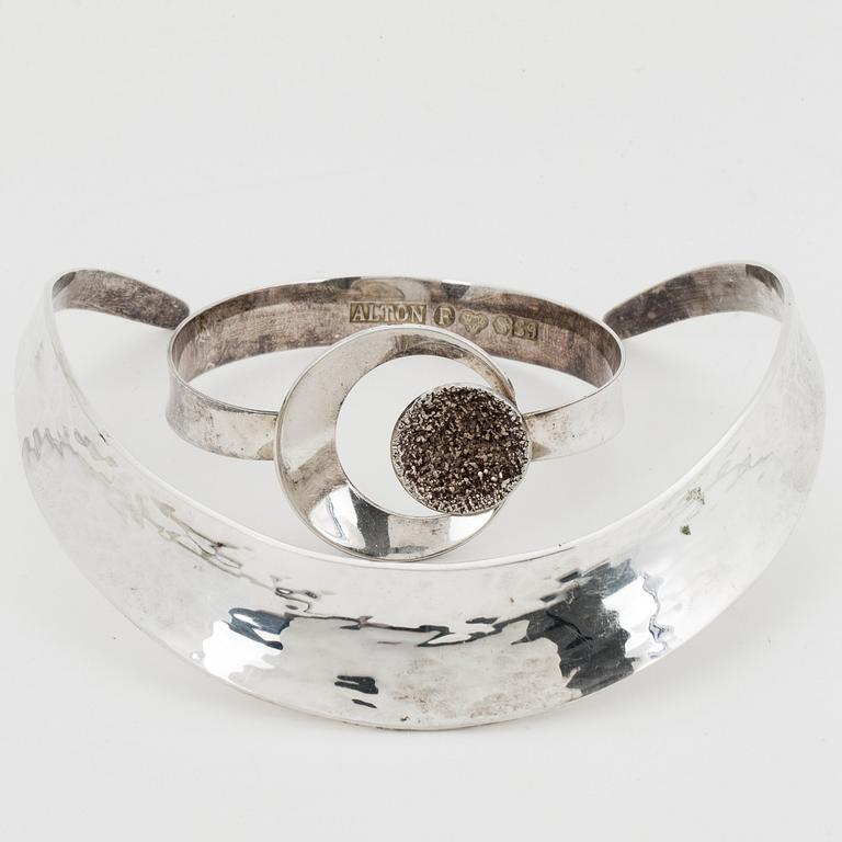 Necklace and bangle silver, Alton.