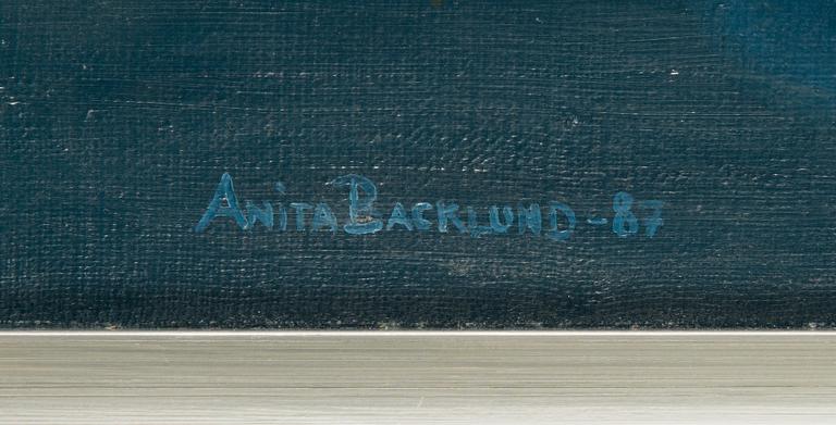 Anita Backlund, öljy kankaalle, signeerattu ja päivätty-87.
