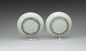 A set of eight blue and white kraak dishes, Ming dynasty, Wanli (1572-1620).