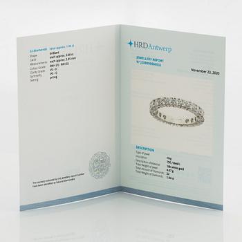 Alliansring med briljantslipade diamanter, med cert HRD.
