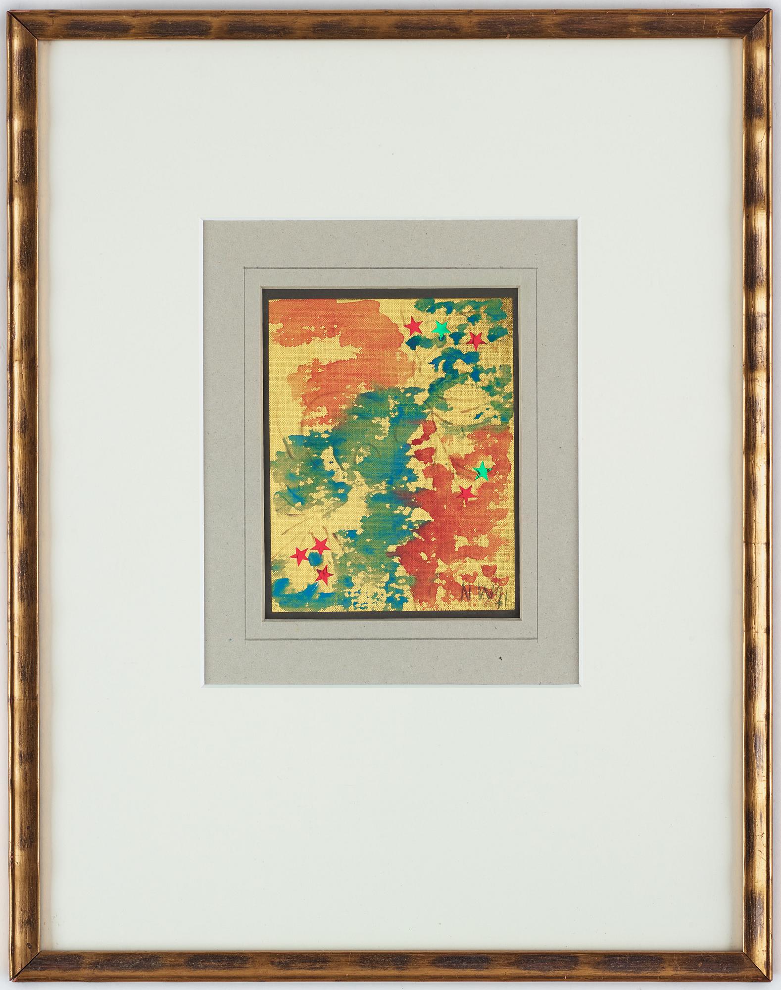 NELL WALDEN, collage/mixed media on paper, signed and dated -71.