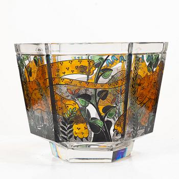 Gunnar Cyrén, a “Leopard Play” glass bowl, Orrefors, 1990.