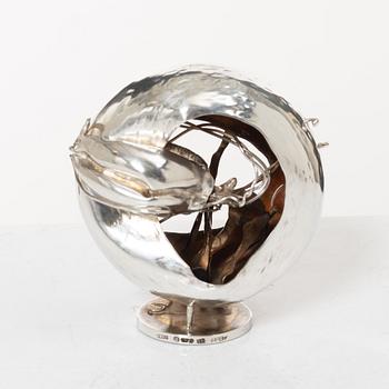 Lars Arby, A silver sculpture, mark of Lars Arby, Gothenburg, Sweden 1969.